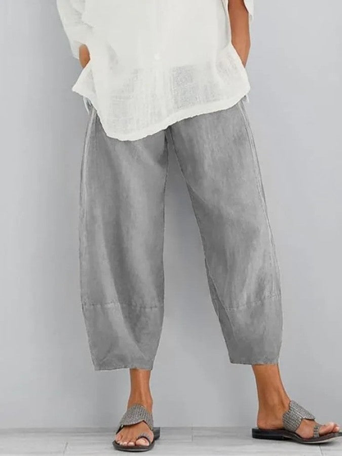 Sommerhose Damen Leicht Lockere Passform Baumwollhose