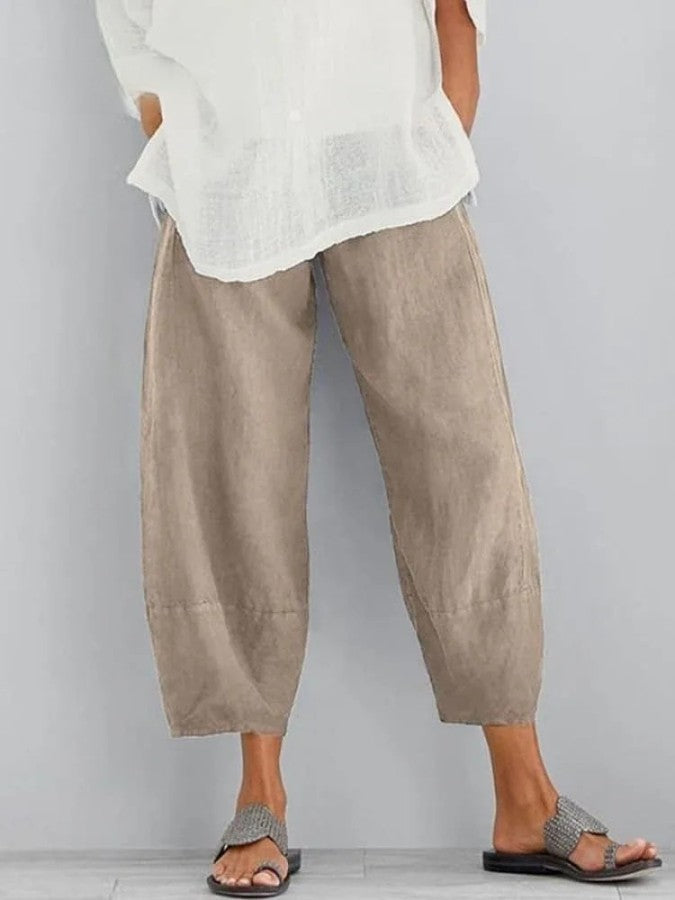 Sommerhose Damen Leicht Lockere Passform Baumwollhose - BerlinGlamour