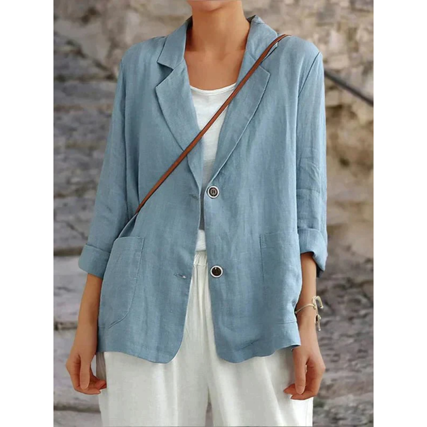 Eleganter Leinen Blazer Damen Sommer