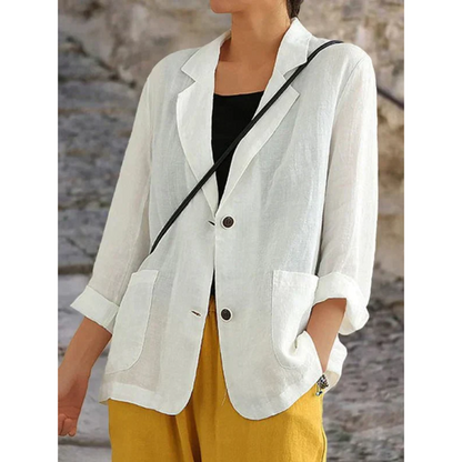 Eleganter Leinen Blazer Damen Sommer