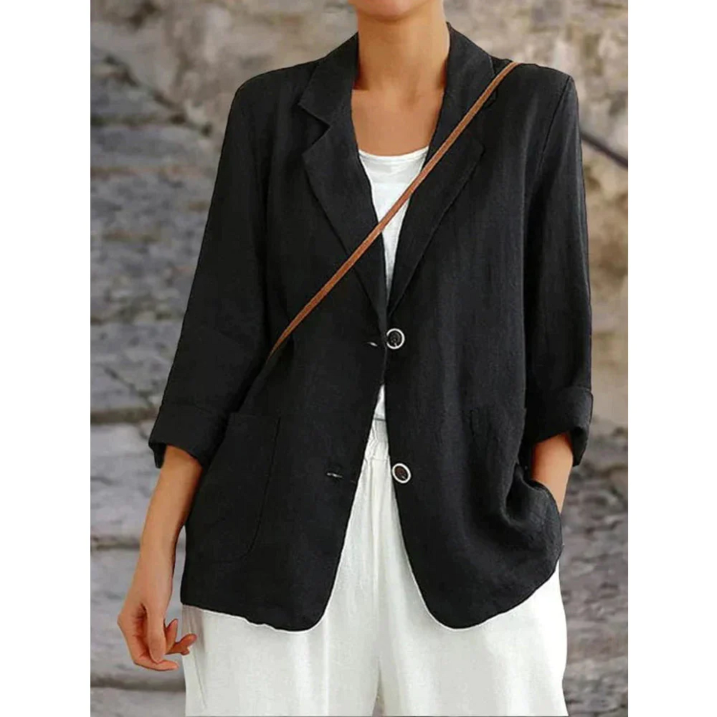 Eleganter Leinen Blazer Damen Sommer
