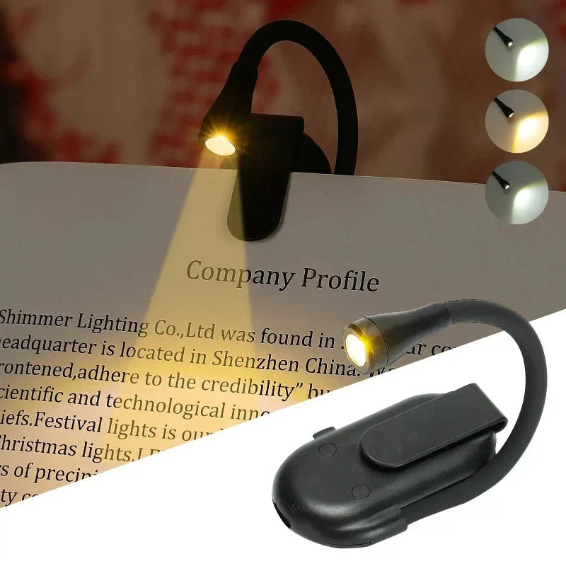 Buchleuchte Klemmleuchte Wiederaufladbar LED - BerlinGlamour