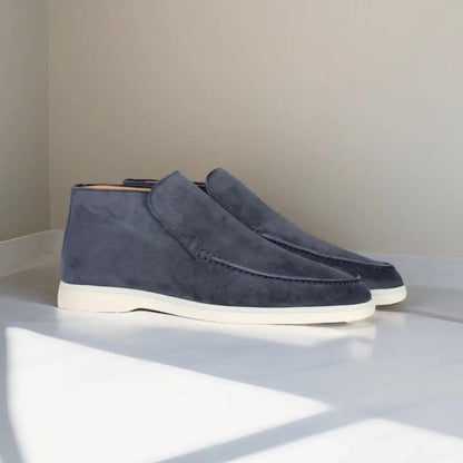 Loafers - Herren Slip-On Wildleder Loafers-Marineblau-38-Chaps Herrenmode