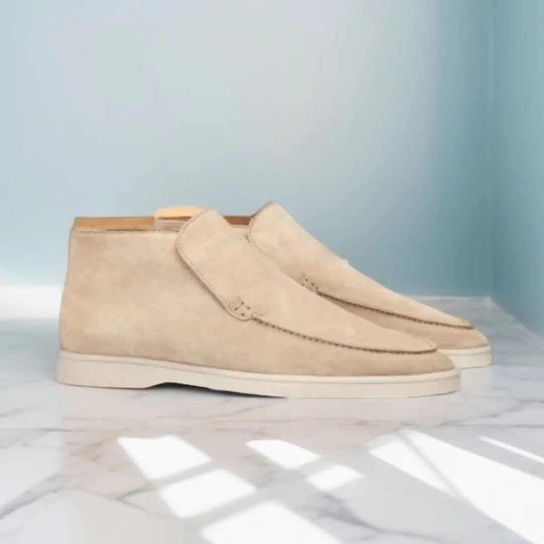 Loafers - Herren Slip-On Wildleder Loafers-Nackt-38-Chaps Herrenmode