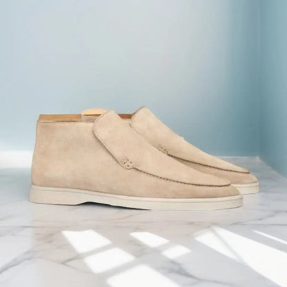 Loafers - Herren Slip-On Wildleder Loafers-Nackt-38-Chaps Herrenmode