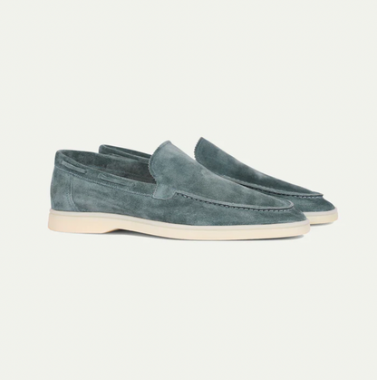 Loafers - Slipper- Leder- Wildleder Loafer- Herrenschuhe-Helltürkis-36-Chaps Herrenmode