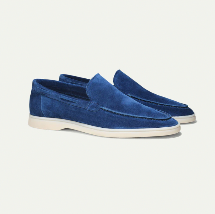 Loafers - Slipper- Leder- Wildleder Loafer- Herrenschuhe-Marineblau-36-Chaps Herrenmode