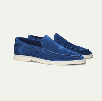 Loafers - Slipper- Leder- Wildleder Loafer- Herrenschuhe-Marineblau-36-Chaps Herrenmode