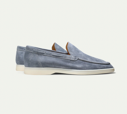 Loafers - Slipper- Leder- Wildleder Loafer- Herrenschuhe-Yachtblau-36-Chaps Herrenmode