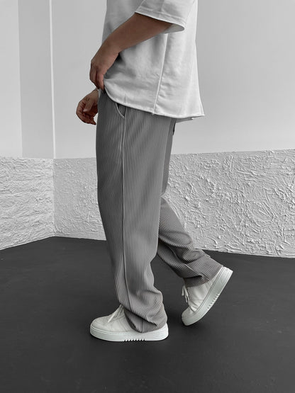 Locker sitzende Hosen – Lässige Herrenhose mit geradem Bein und Kordelzug-Chaps Herrenmode