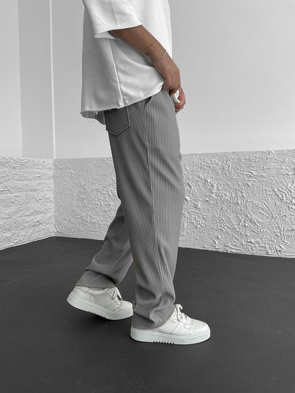 Locker sitzende Hosen – Lässige Herrenhose mit geradem Bein und Kordelzug-Chaps Herrenmode