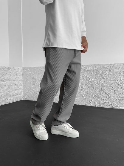 Locker sitzende Hosen – Lässige Herrenhose mit geradem Bein und Kordelzug-Chaps Herrenmode