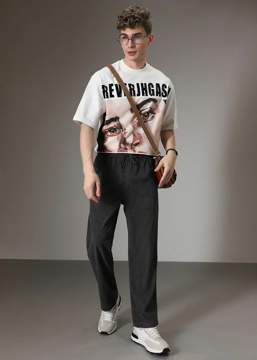 Locker sitzende Hosen – Lässige Herrenhose mit geradem Bein und Kordelzug-Chaps Herrenmode