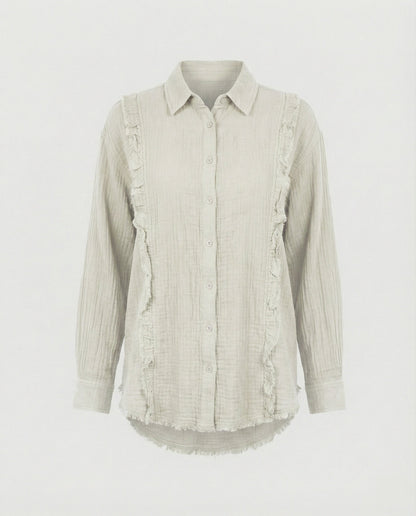Damenbluse Rüschenbluse Retro Look Elegant