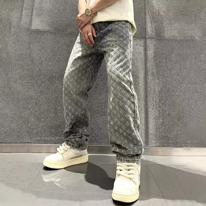 Baggy Jeans Herren Lockere Passform Gemustert - BerlinGlamour