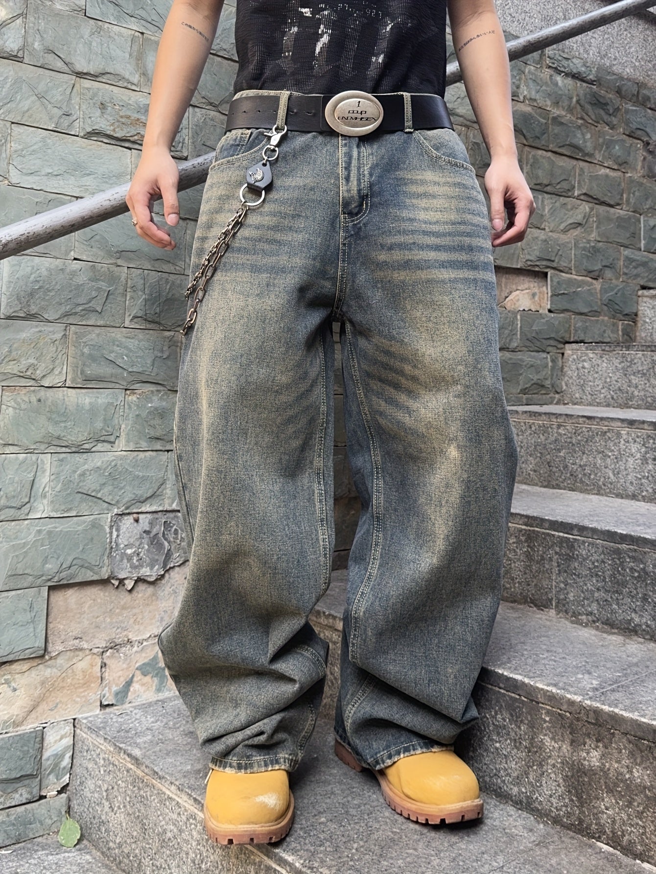 Lockere Herrenjeans Baggy Style Gewaschen - BerlinGlamour