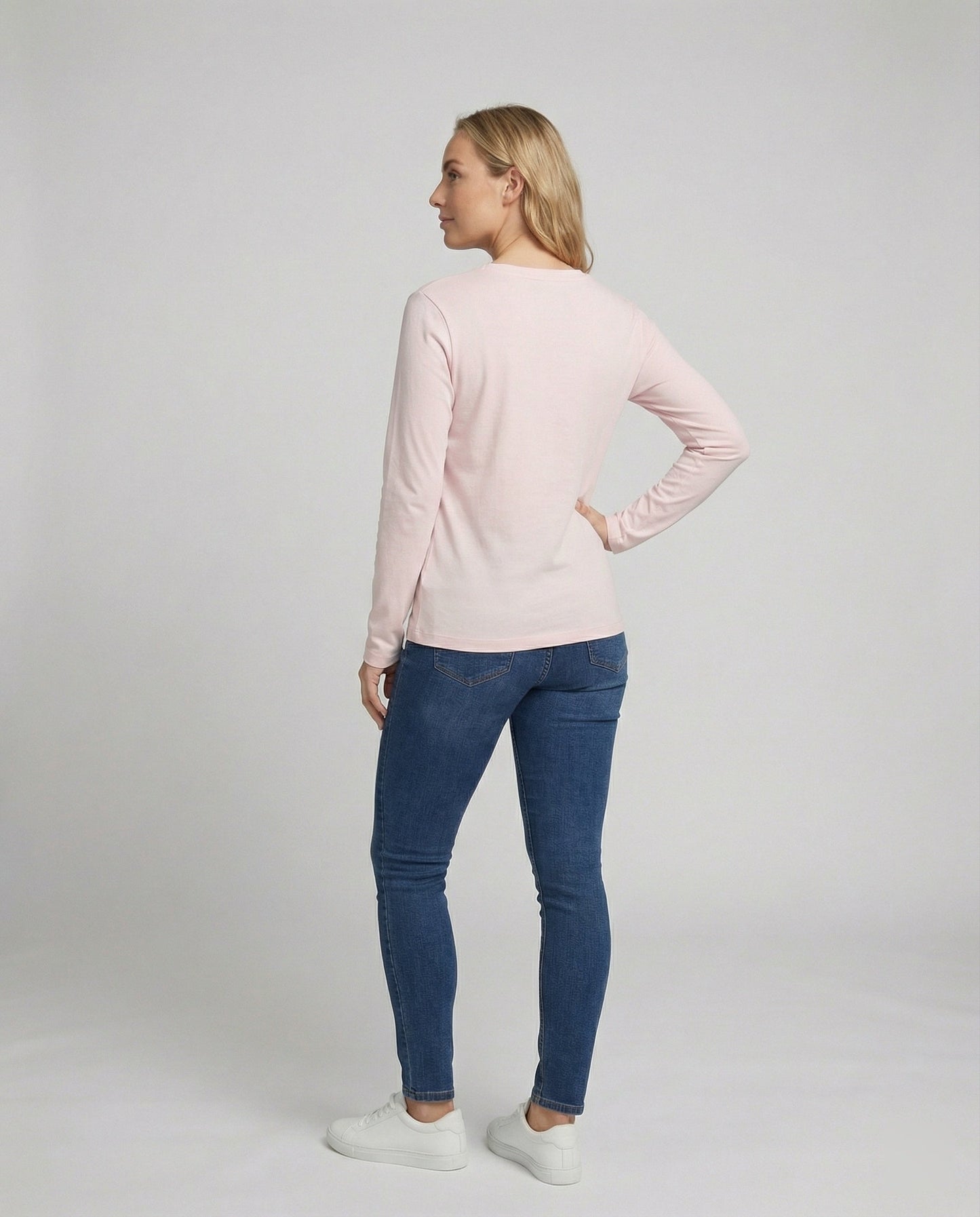 Lockeres Damen Langarmshirt Rundhals Mit Tasche Herbststyle