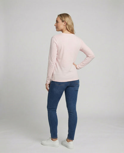 Lockeres Damen Langarmshirt Rundhals Mit Tasche Herbststyle