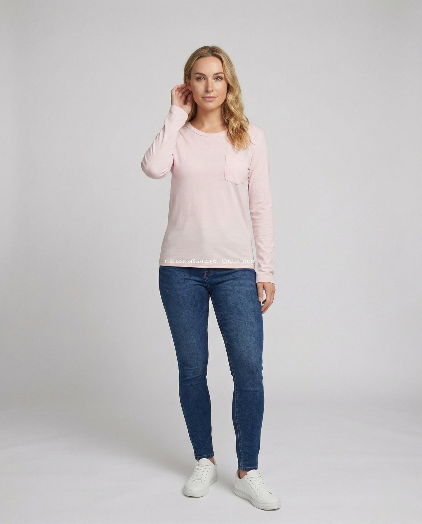 Lockeres Damen Langarmshirt Rundhals Mit Tasche Herbststyle