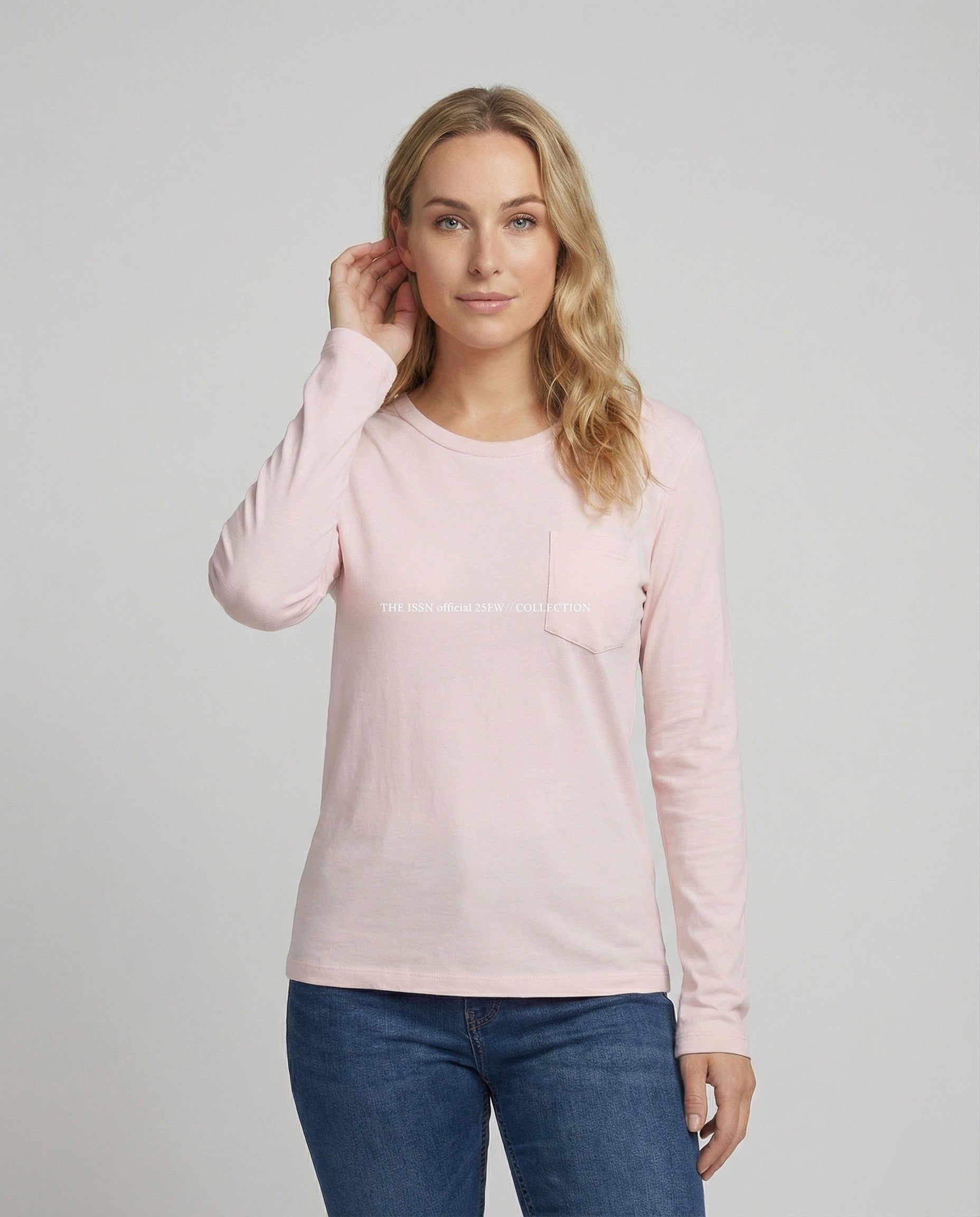 Lockeres Damen Langarmshirt Rundhals Mit Tasche Herbststyle - BerlinGlamour