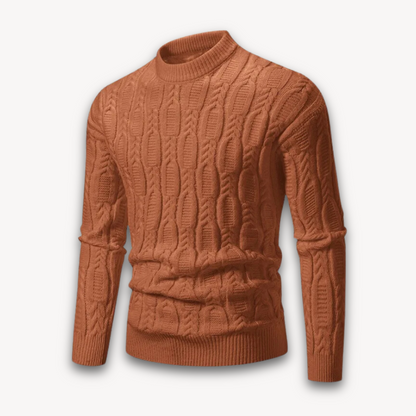 Loravelle Herren-Pullover mit Zopfmuster und Rundhalsausschnitt – weiche Baumwollmischung 2