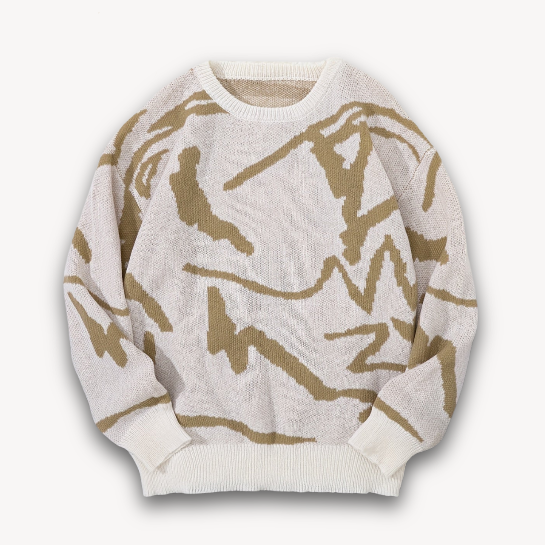 Loravelle | Abstrakter Strickpullover für Herren – Baumwolle, lässige Streetwear 10