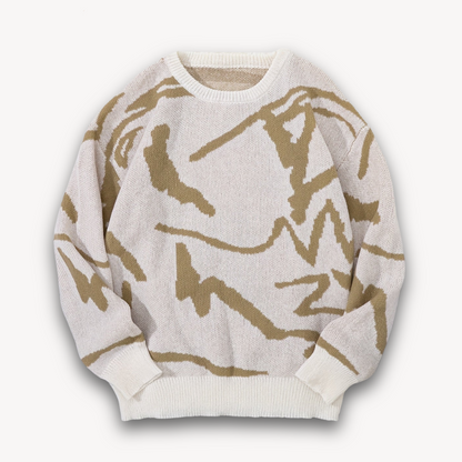 Loravelle | Abstrakter Strickpullover für Herren – Baumwolle, lässige Streetwear 10