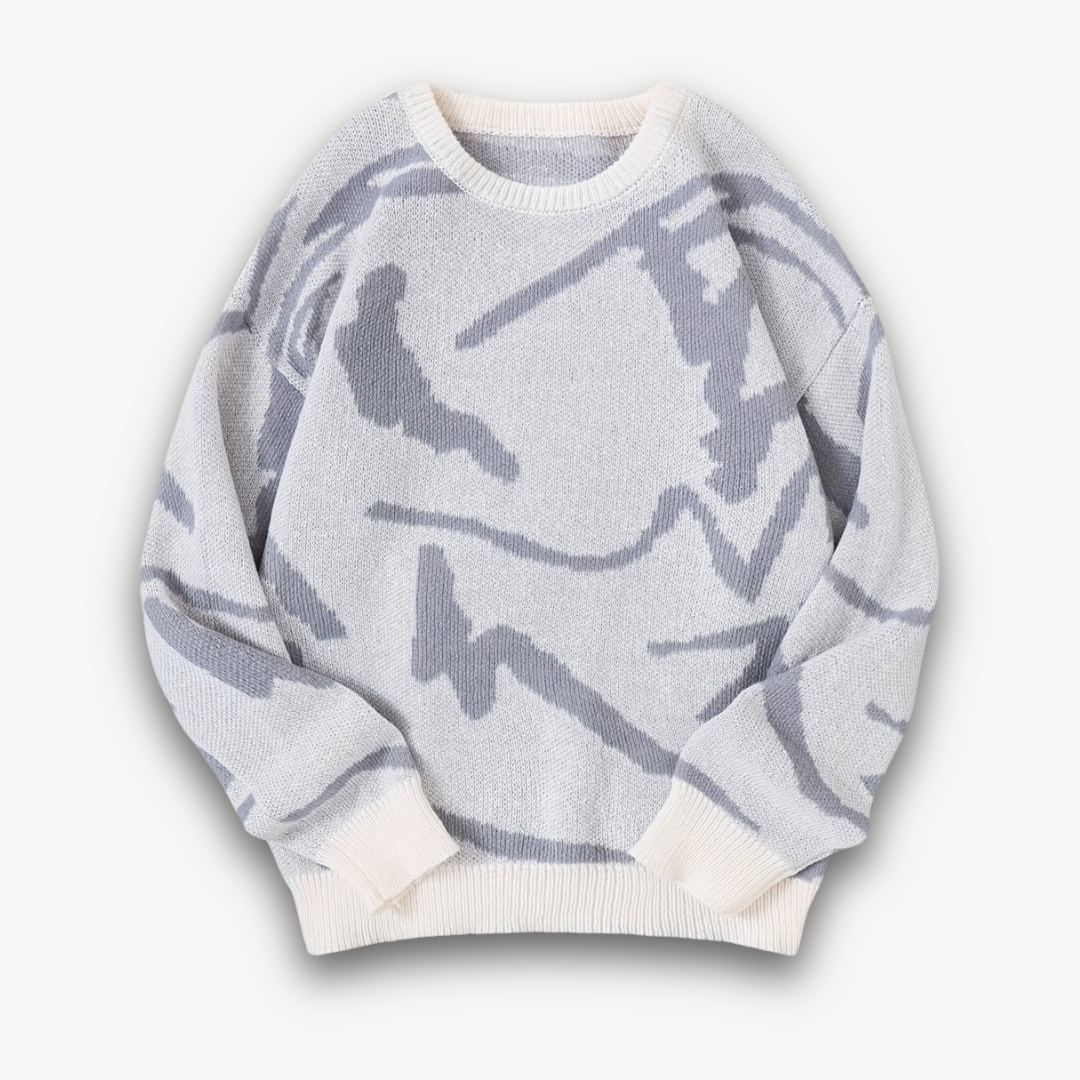 Loravelle | Abstrakter Strickpullover für Herren – Baumwolle, lässige Streetwear 11