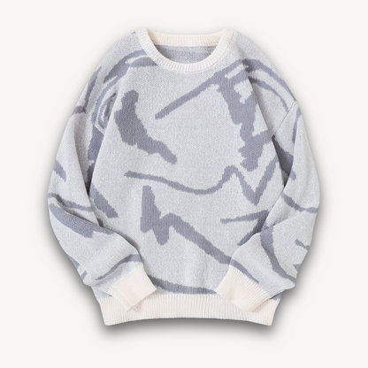 Loravelle | Abstrakter Strickpullover für Herren – Baumwolle, lässige Streetwear 11