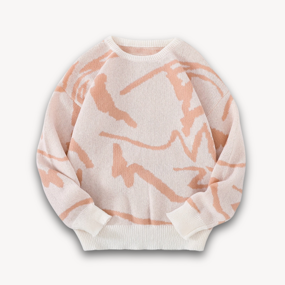 Loravelle | Abstrakter Strickpullover für Herren – Baumwolle, lässige Streetwear 12