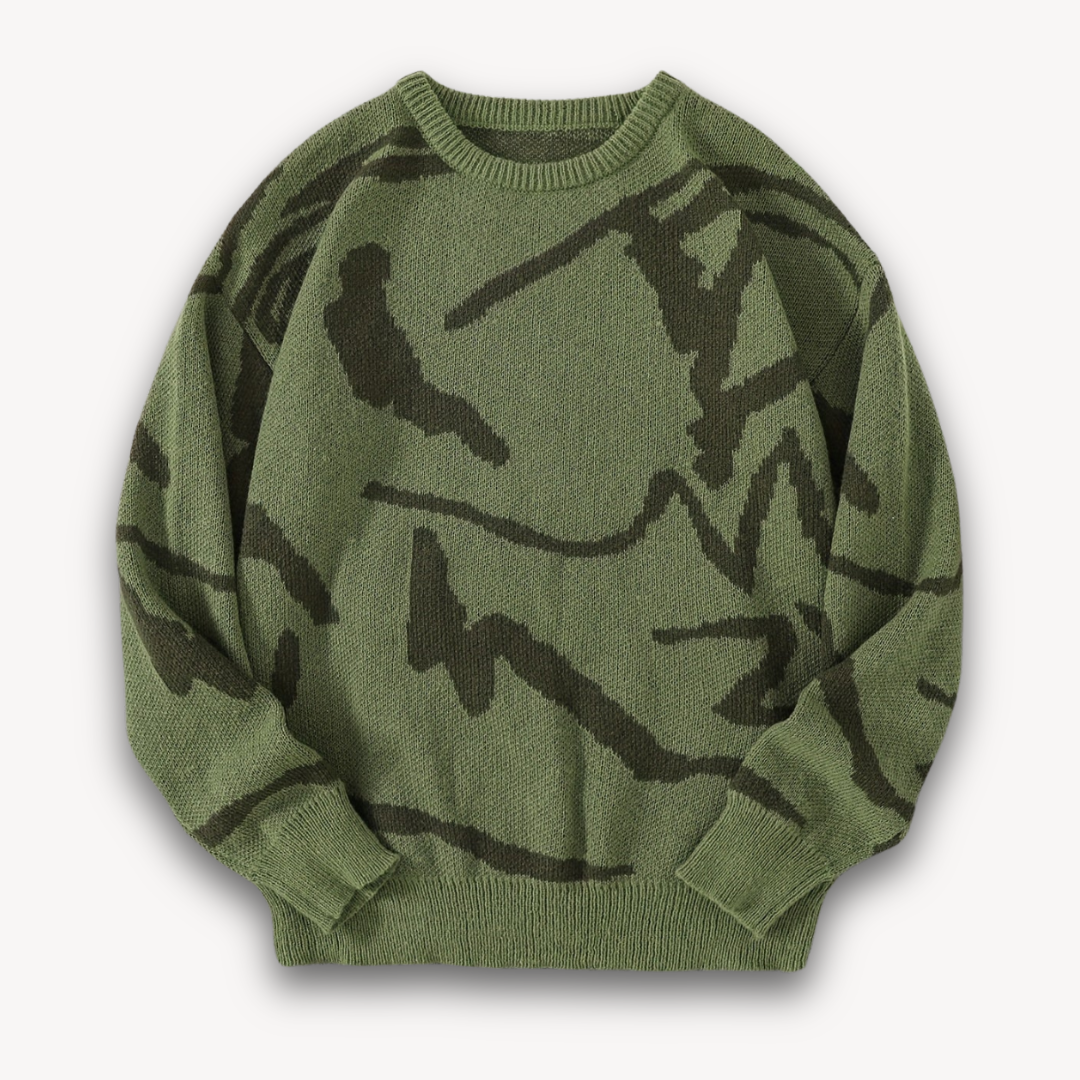 Loravelle | Abstrakter Strickpullover für Herren – Baumwolle, lässige Streetwear 13