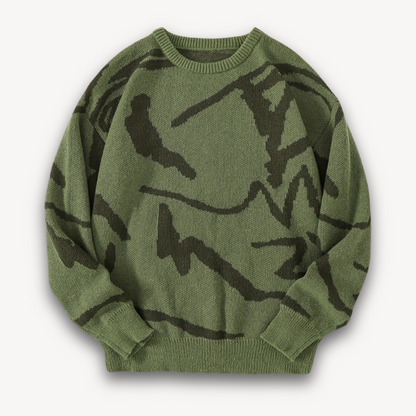 Loravelle | Abstrakter Strickpullover für Herren – Baumwolle, lässige Streetwear 13