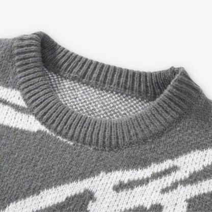 Loravelle | Abstrakter Strickpullover für Herren – Baumwolle, lässige Streetwear 4
