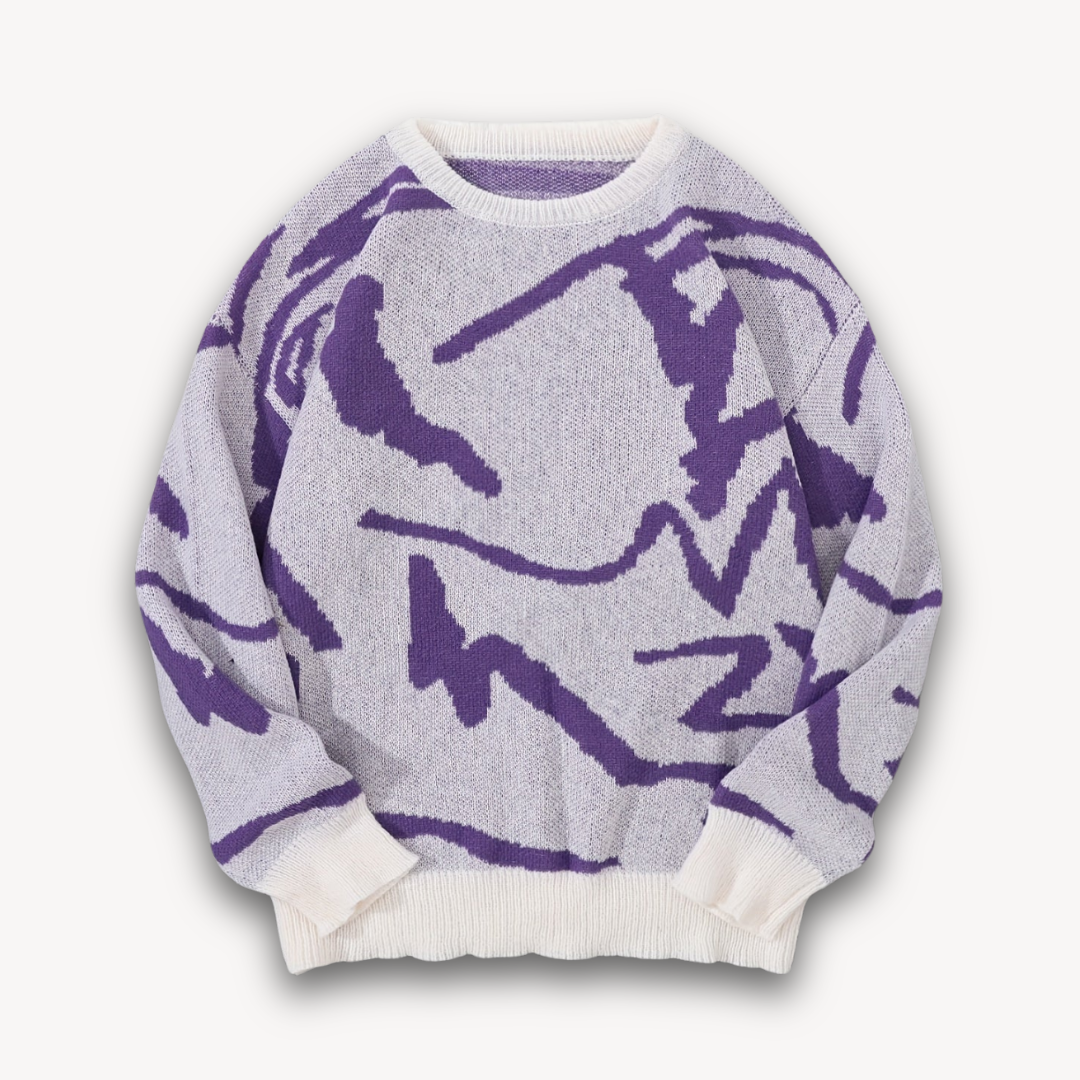 Loravelle | Abstrakter Strickpullover für Herren – Baumwolle, lässige Streetwear 6