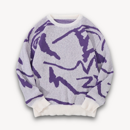 Loravelle | Abstrakter Strickpullover für Herren – Baumwolle, lässige Streetwear 6