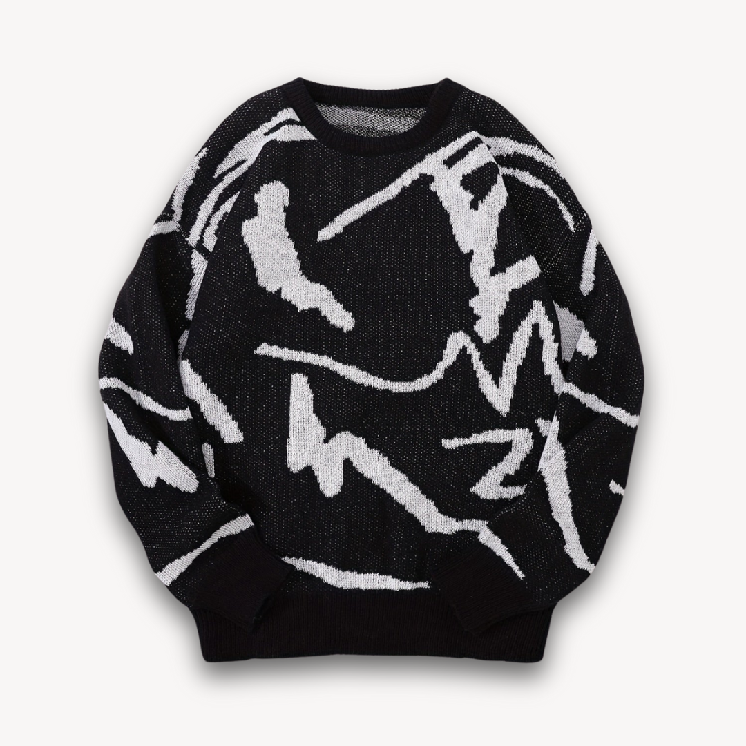 Loravelle | Abstrakter Strickpullover für Herren – Baumwolle, lässige Streetwear 7