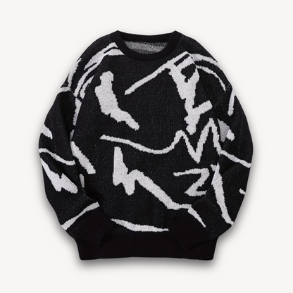 Loravelle | Abstrakter Strickpullover für Herren – Baumwolle, lässige Streetwear 7