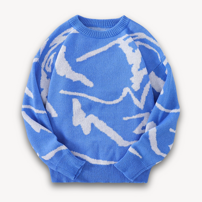 Loravelle | Abstrakter Strickpullover für Herren – Baumwolle, lässige Streetwear 8