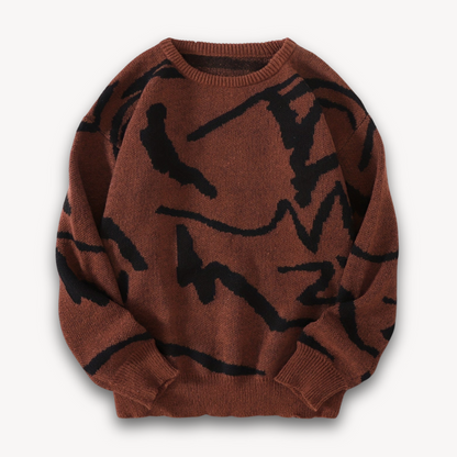 Loravelle | Abstrakter Strickpullover für Herren – Baumwolle, lässige Streetwear 9