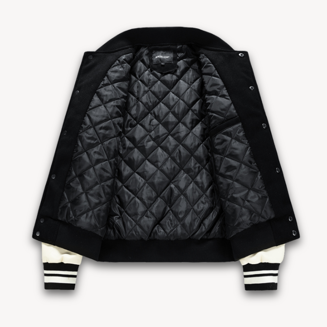 Loravelle | Collegejacke für Herren – Körper aus Wollmischung mit Ärmeln aus Kunstleder – Klassischer Letterman-Stil 8
