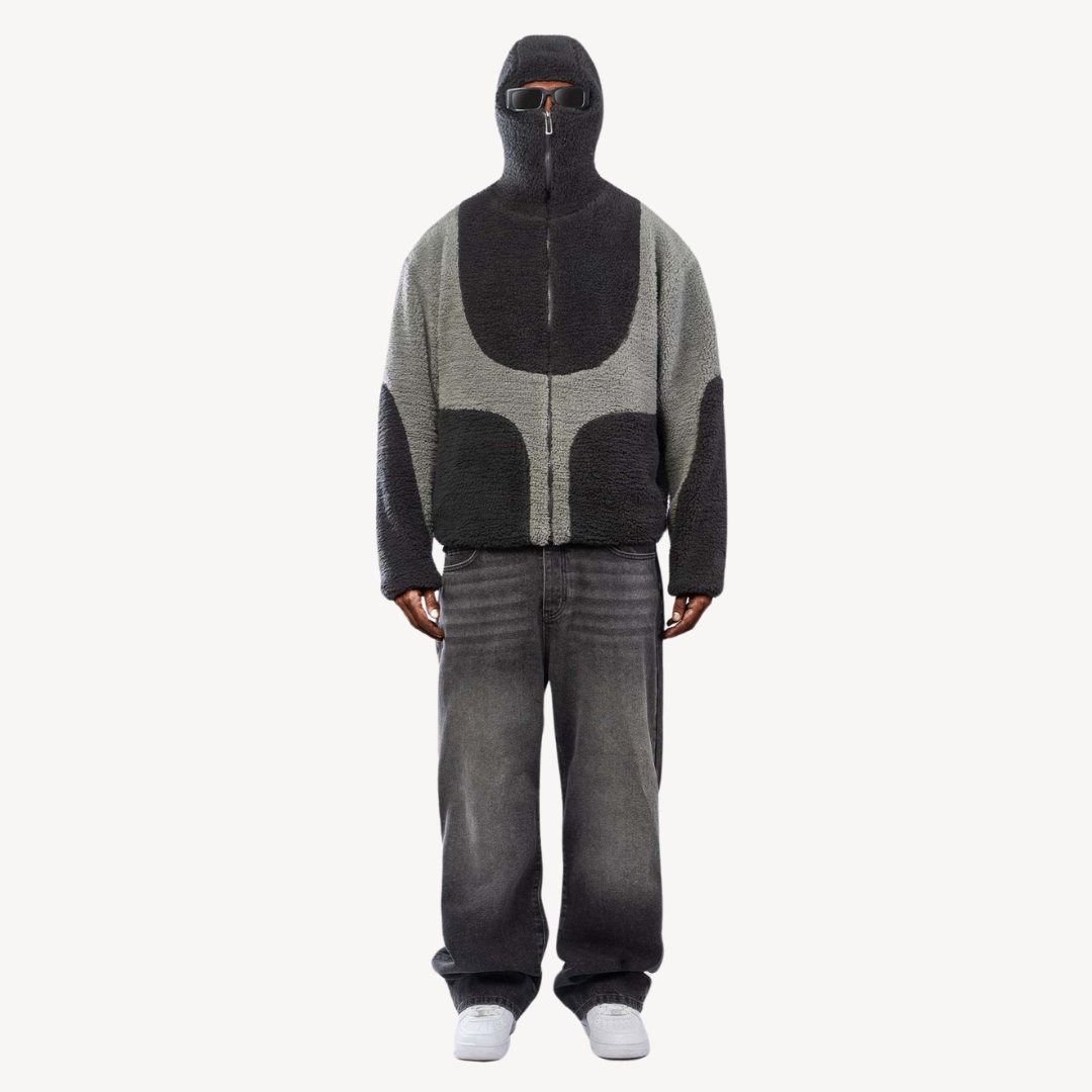 Loravelle | Fleece-Kapuzenpullover mit Reißverschluss für Herren – Sherpa-Jacke 1