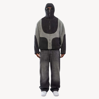 Loravelle | Fleece-Kapuzenpullover mit Reißverschluss für Herren – Sherpa-Jacke 1
