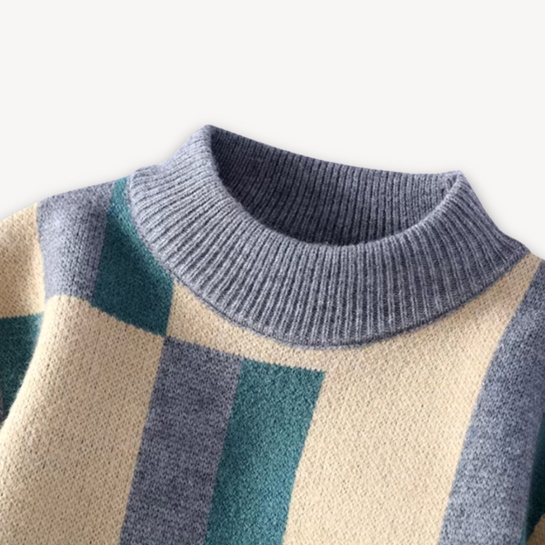 Loravelle | Geometrischer Strickpullover für Herren – Weiche Acrylmischung, Rundhalsausschnitt, Langarm 5