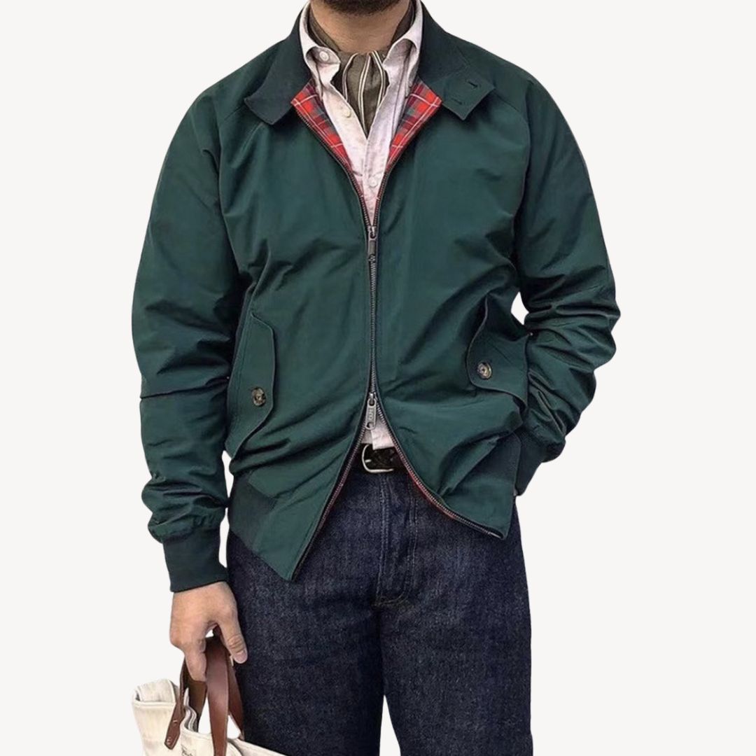 Loravelle | Harrington-Jacke mit kariertem Futter für Herren 3