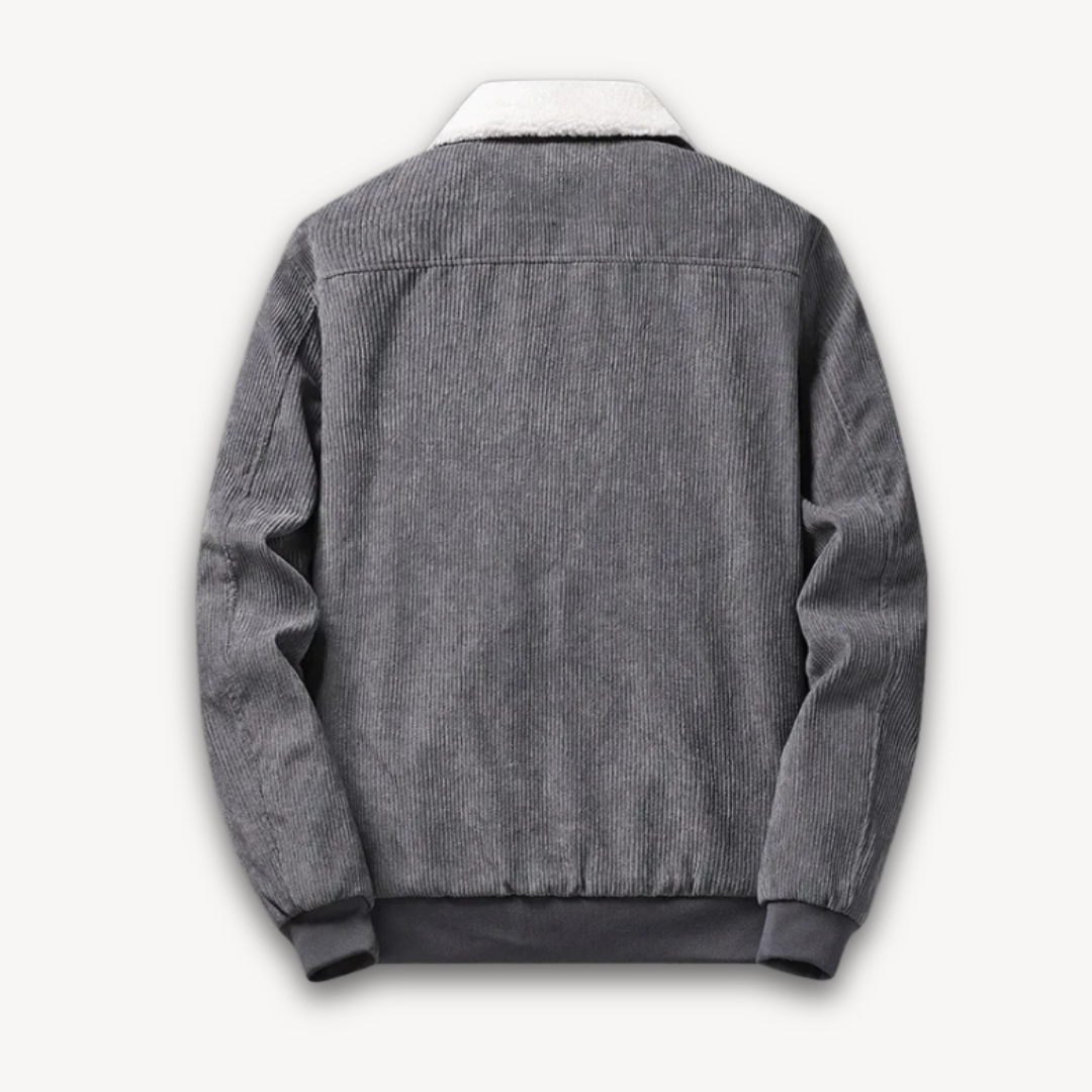 Loravelle | Herren-Cordjacke mit Sherpa-Futter – Lässiger, warmer Wintermantel mit Fleecekragen 1