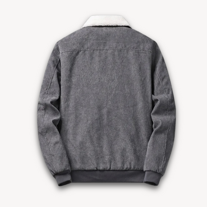 Loravelle | Herren-Cordjacke mit Sherpa-Futter – Lässiger, warmer Wintermantel mit Fleecekragen 1