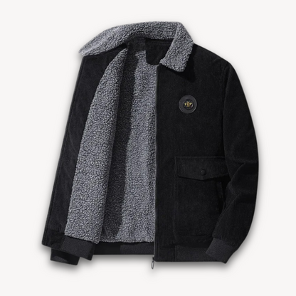 Loravelle | Herren-Cordjacke mit Sherpa-Futter – Lässiger, warmer Wintermantel mit Fleecekragen 3