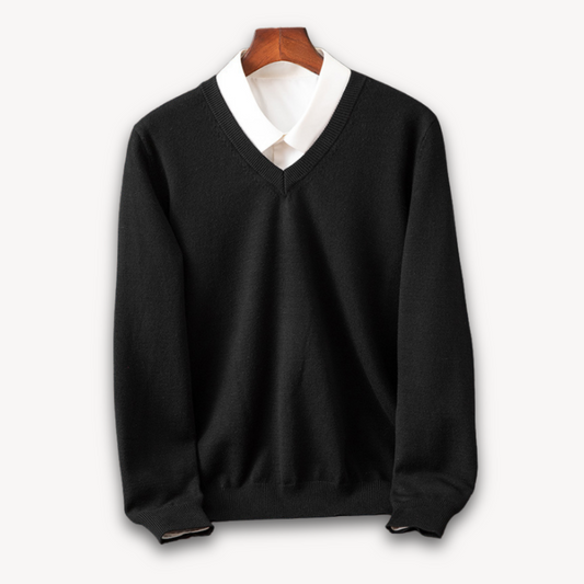 Loravelle | Herren-Kaschmirpullover mit V-Ausschnitt – Slim Fit – weich und leicht – Freizeit- und Abendkleidung – Kleidung für Erwachsene 0