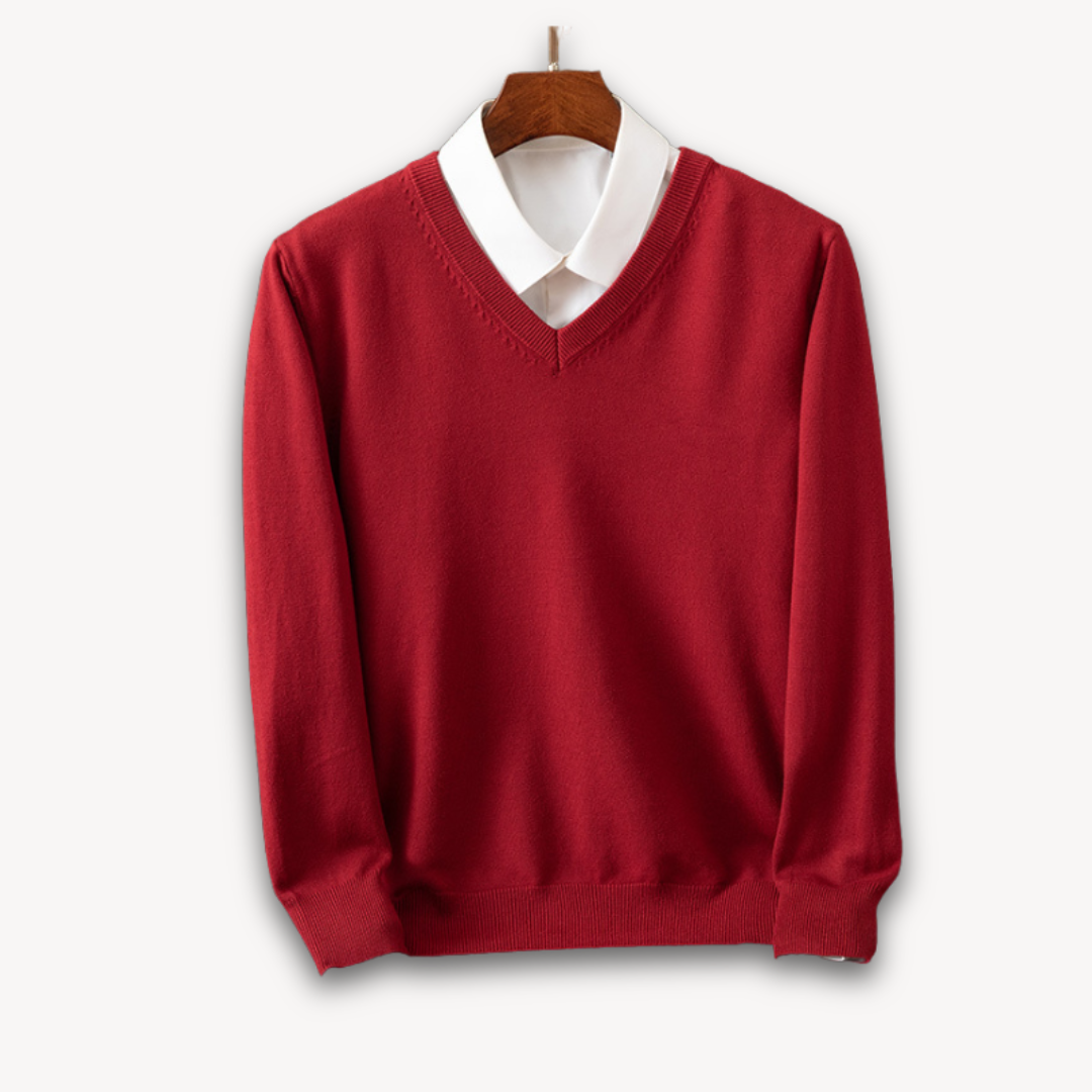 Loravelle | Herren-Kaschmirpullover mit V-Ausschnitt – Slim Fit – weich und leicht – Freizeit- und Abendkleidung – Kleidung für Erwachsene 6