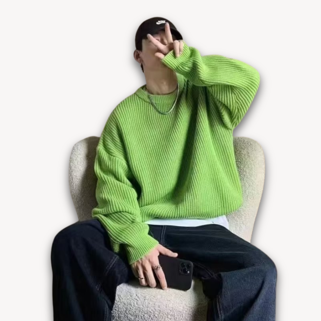 Loravelle | Herren-Strickpullover – Lässiger Oversize-Pullover für Erwachsene – Winterkleidung aus weichem Acryl 0